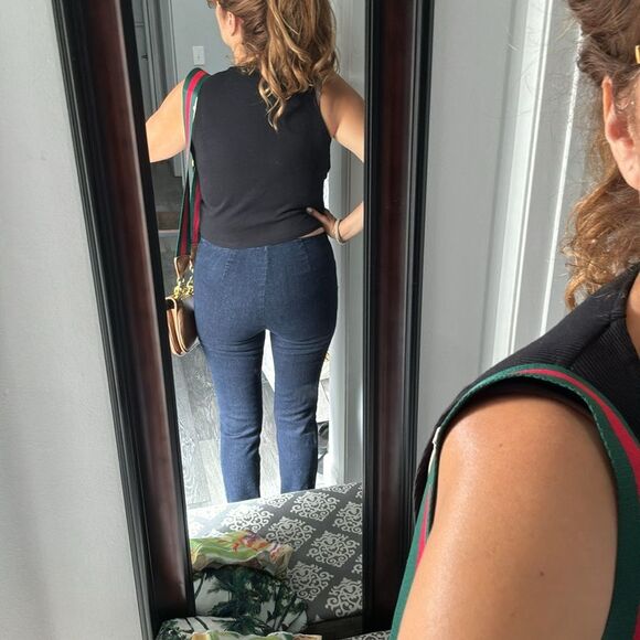 Lauren Ralph Lauren Dark Blue Stretch Slimming Shaping size 4 Skinny Jeggings - Picture 3 of 8